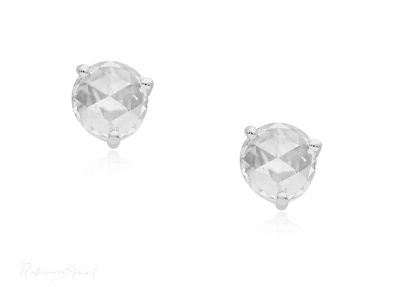 950 Platinum Rose Cut Round Diamond Studs Earrings-International Women s Day Gif