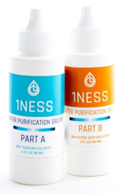 1ness Water Treatment Drops - BPA-Free Plastic Bottles - 2oz Kit (CitricKit)