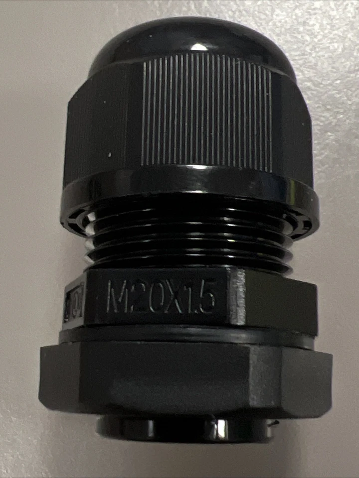 2x M20X1.5 Cord Grip Waterproof Cable Gland 10-14mm W. Nut Rubber Washer Black - Image 3 of 4