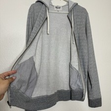 NSF Small Hoody Full Zip Sweatshirt Hidden USA Made Terry Cloth Relax Lounge