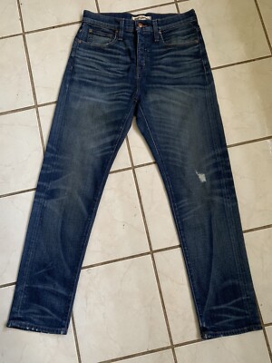 RIVET & THREAD Madewell NEW! High Rise Button Fly WHITE OAK Cone Denim Jeans 26