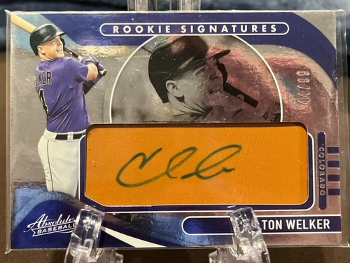 2022 Panini Absolute Rookie Signatures Tan Leather /99 Colton Welker Auto RC