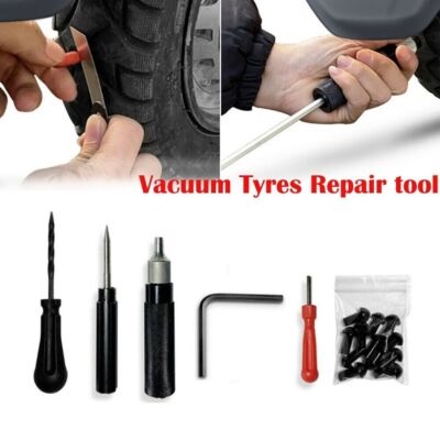 17pcs Outer Tire Puncture Repair Kit Mushroom Plug Tool Motorcycle
