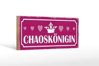 Holzschild Hinweis 27X10 Cm ChaosköNigin Herz Krone Deko Schild Wooden Sign