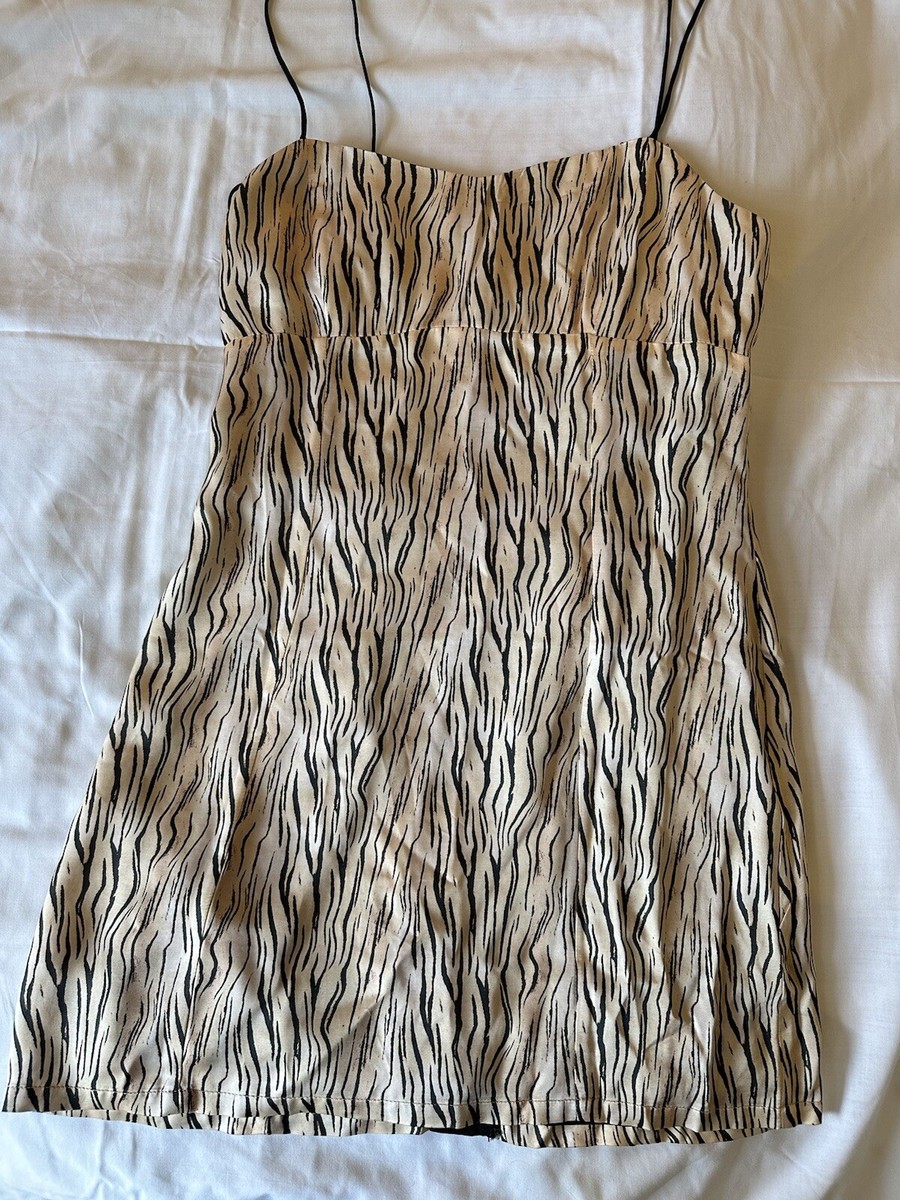 for love and lemons pink zebra dress For Love And Lemons Blush and Black Zebra Print Cut-Out Mini Dress | Size M
