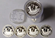 Proof Roll of 42 Silver 2009 DC and Territories Quarters 7 Sets 6 Coins Per Set