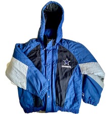 Vintage 90s Starter Dallas Cowboys Jacket Puffy Coat Pro Line NFL Blue White M