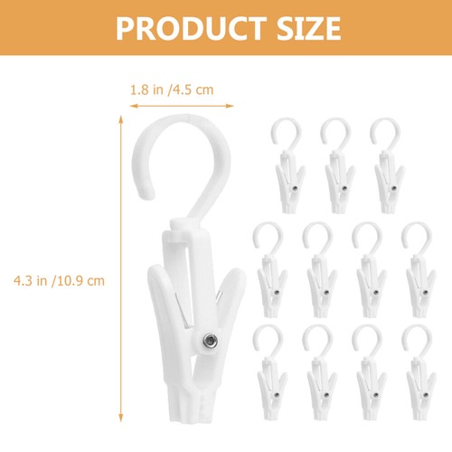 12Pcs Clothes Pins Swivel Hook Clip Scarf Hanger Hanging Clips Giant Clothespin - Picture 5 of 12