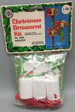 Nos Vtg 1982 Walco 4038 MAILBOX Makes 3 Vtg Sequin Bead Christmas Ornament Kit