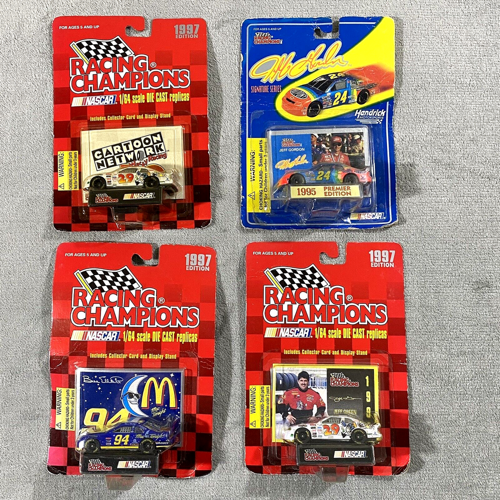 Lot of 4 Die Cast Replica Cars Racing Champions Nascar 1997 Edition 1:64 Scale