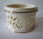 Lenox Porcelain Votive Tea Light Holder Ivory "Lace" Gold Rimmed 1.75" Tall