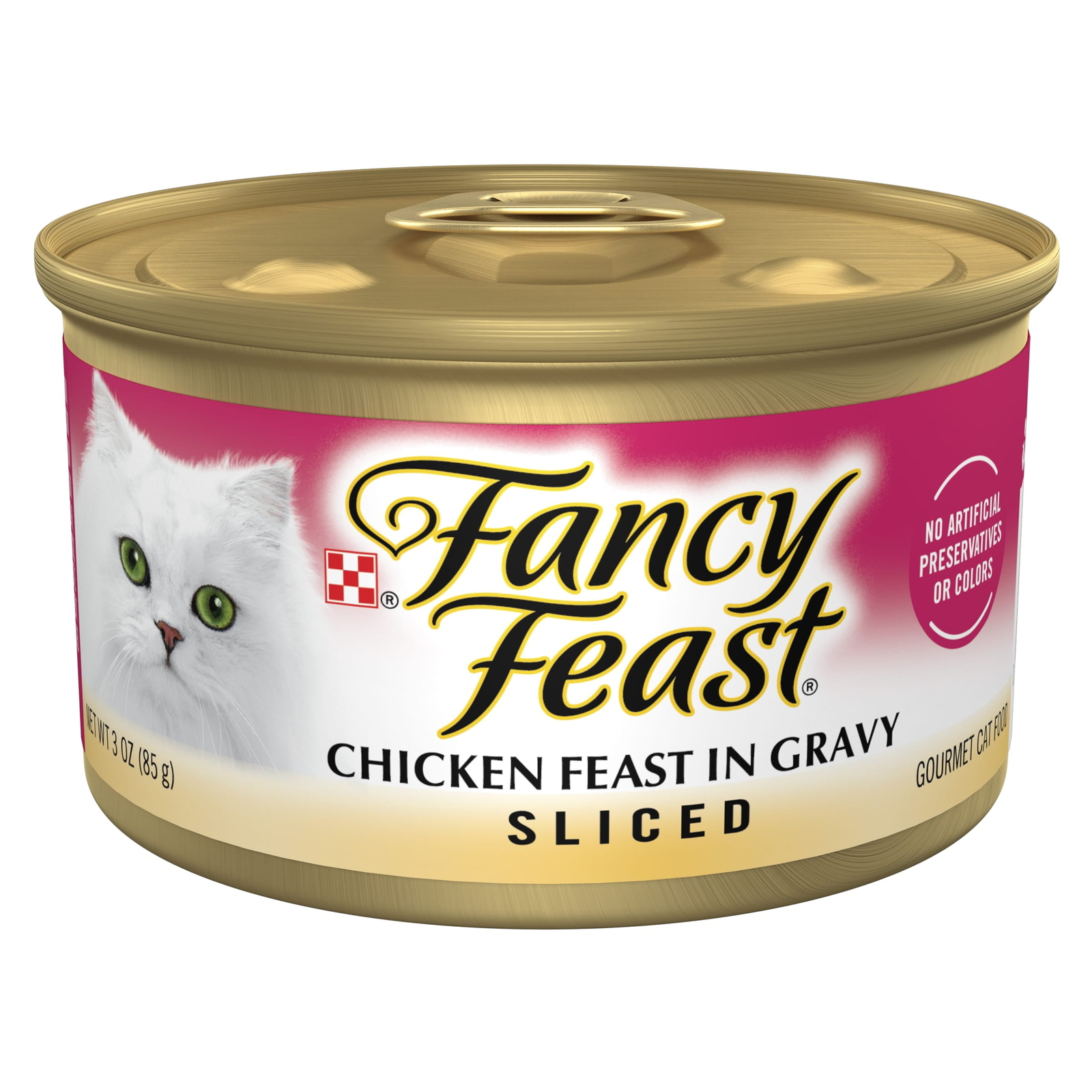 Sliced Kitten Food, Wet Cat Food, Chicken Feast in Gravy, 3 oz Cans (24 Pack)