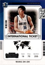 2021-22 Panini Contenders #21 Wang Zhi-zhi International Ticket Dallas Mavericks