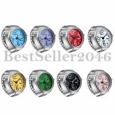 Women Creative Elastic Round Ring Watch Stainless Steel Finger Quartz Watch