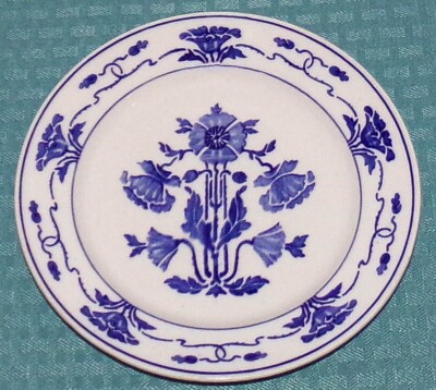 Antique L.S. &S. N.Y. (Lazarus Straus & Sons) Saxony 508 7 3/4'' Blue Peony Plate