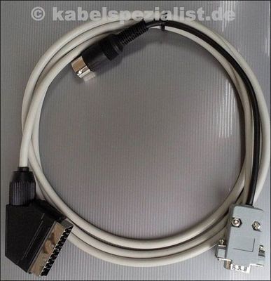 Commodore C128 / C128D an TV Scart (80 Z. Color) mit Ton 2 Meter