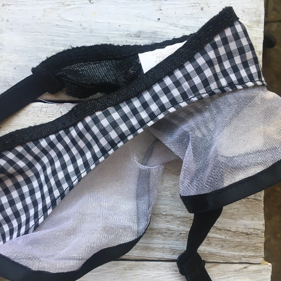 Lencería Dream Girl Cinturón Liguero a Cuadros Blanco y Negro Muy Sexy Rosa Roseta L Foto 3 de 4