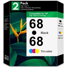 GATAPO® 68 2-Pack Black/Tri-color Original Ink Cartridge Combo