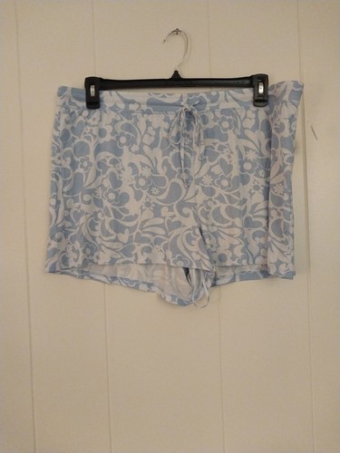 Jenni Intimates 2 Piece Tank Short Pajamas Set Blue White Paisley Floral XXL - Picture 6 of 9
