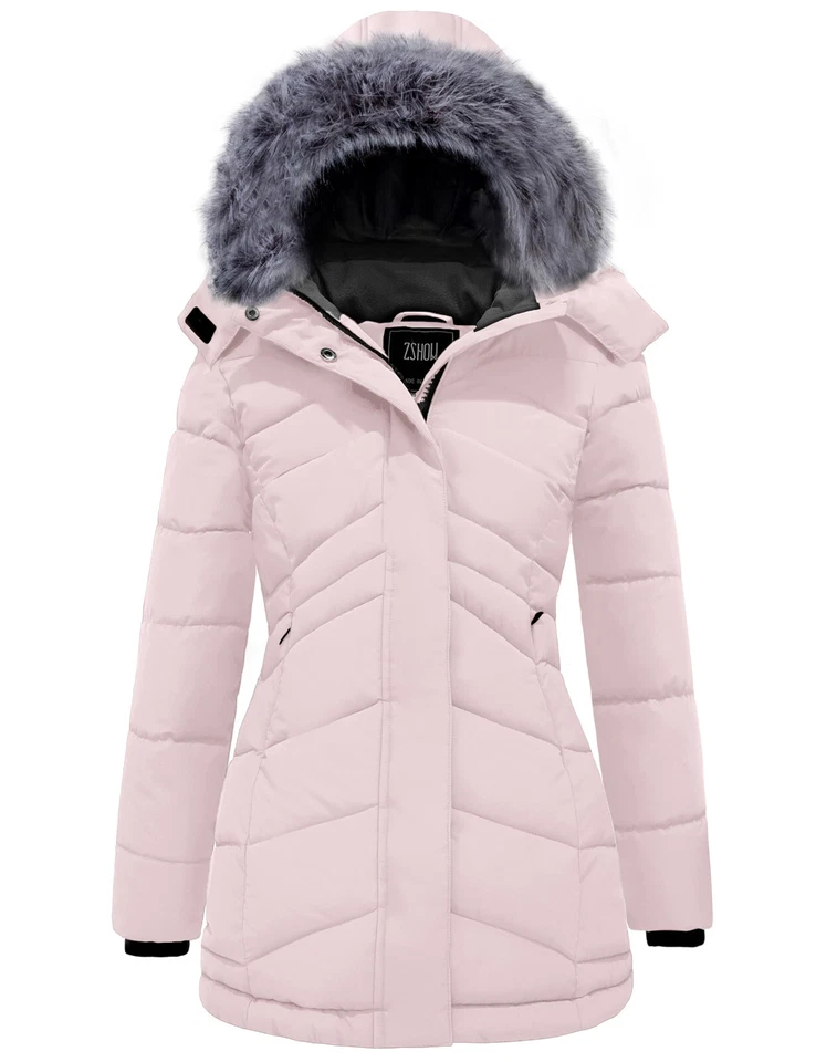 ZSHOW Women's Winter Coat Waterproof Warm Puffer Jacket Long Parka with Faux Fur - Image 2 of 4