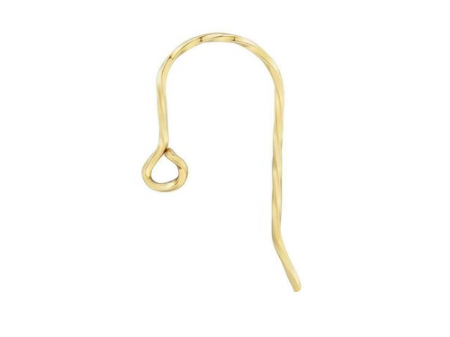 9ct yellow gold twisted hook earring jewellery wires earring fasteners 1 x Pair - Picture 2 of 5