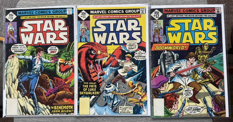 Star Wars Comics 1978 Vol 1. #10 , #11 & #12  Whitman Variant Originals Lot of 3