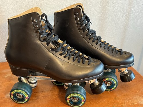 Vintage Riedell 220 Quad Black Roller Skates Sure-Grip Kryptonics Men's Size 9