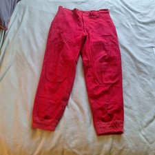 Vintage Woolrich Wool Pants Mens 38 Red Hunting Riding Talon Cuffed Double Knee