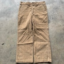 Vintage 70s/80s wide leg tan corduroy trouser pants 34" waist Scovill zipper