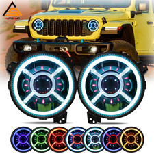 9"inch LED RGB DRL Halo Headlights for Jeep Wrangler JL Gladiator JT 2018-2025