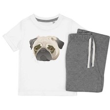 'Pug Face' Kids Nightwear / Pyjama Set KP022045 