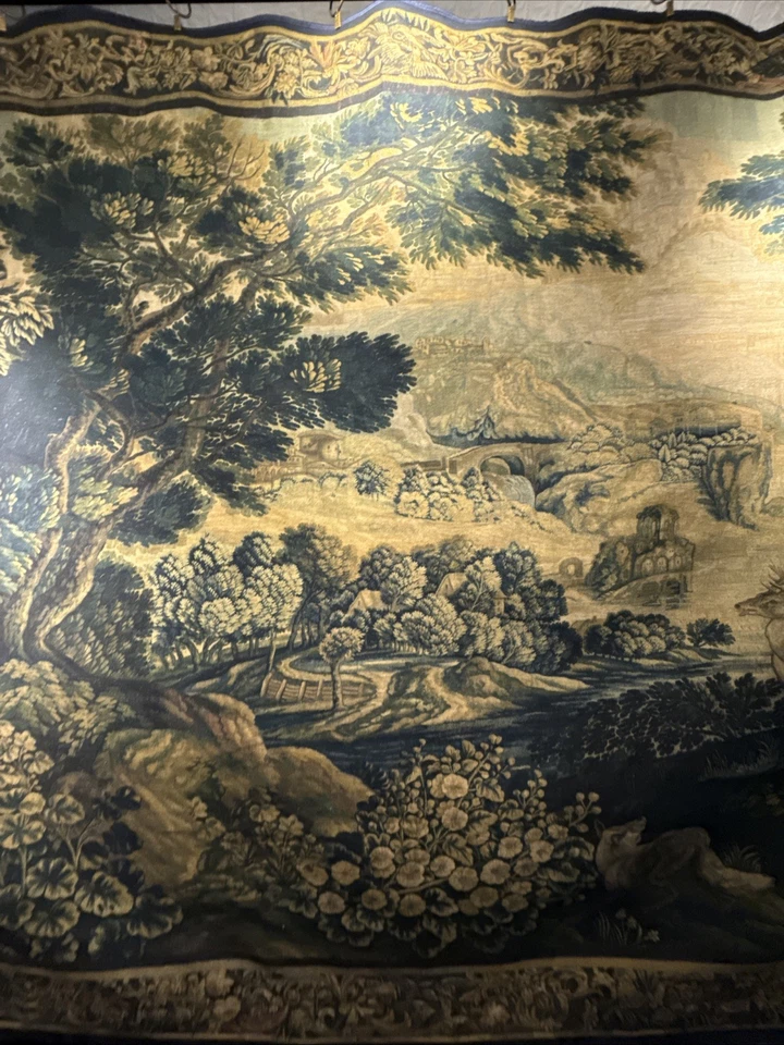 Verdure Tapestry Wall Hanging  17th Century Style Scene Natural Fiber RE559830 - Image 2 of 4