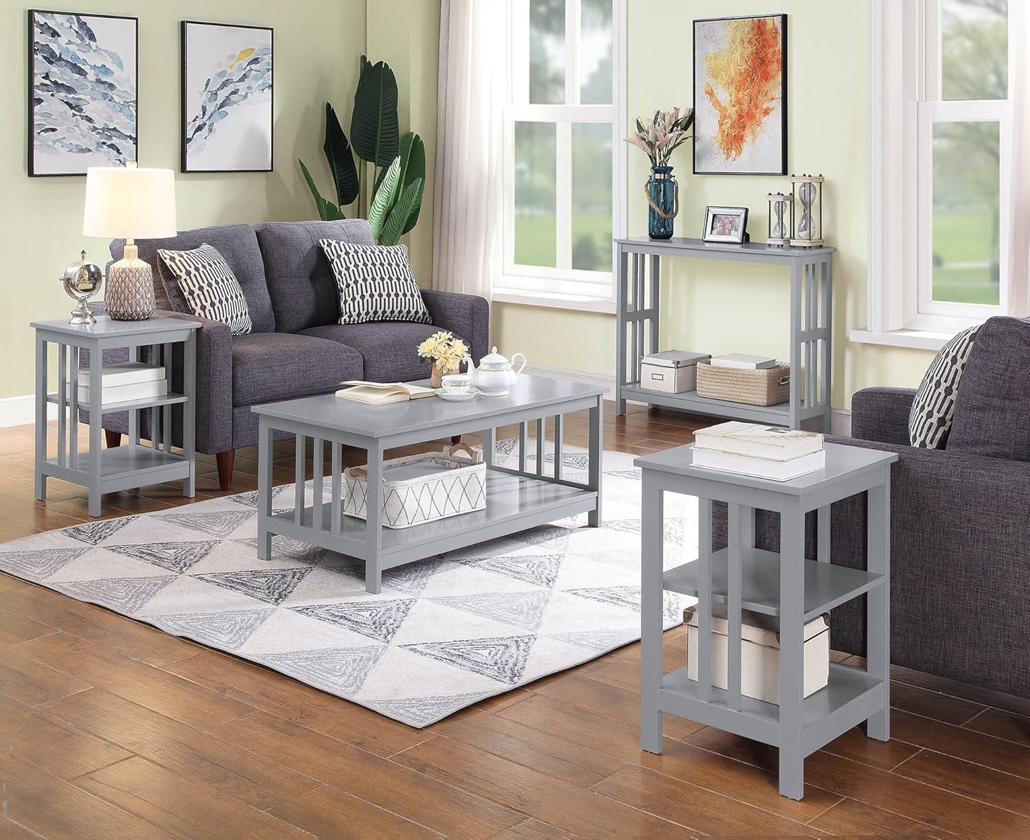 Stylish Gray Mission Coffee Table for Modern Living Spaces