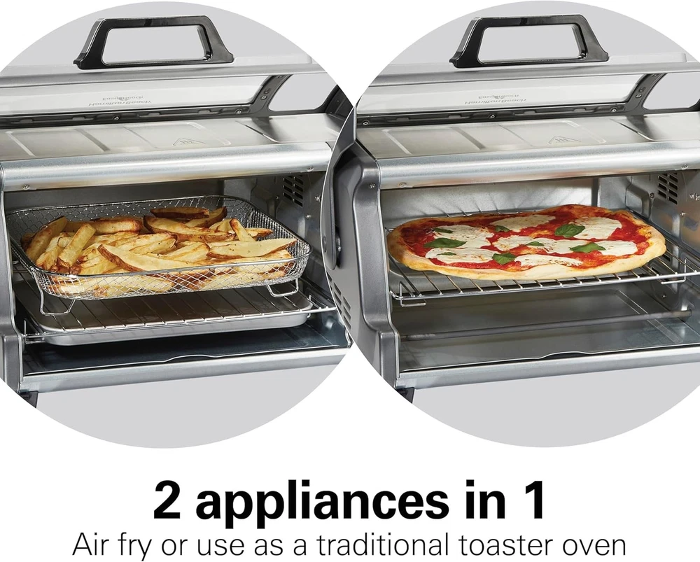 Large Capacity Air Fryer Toaster Oven Combo Fits 6 Slices or 12-Inch Pizza