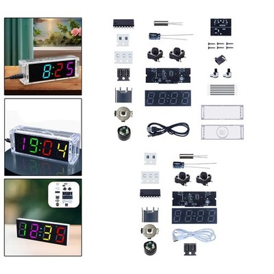 DIY Digitaluhr Kit, Kompaktes Design mit Temperatur  Und Feuchtigkeitsanzeige