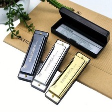 Harmonica Key of C 10-Hole Chromatic Harmonica with Case  Beginner Music Instru
