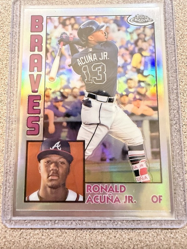 Topps Chrome 2020 Ronald Acuña Jr Atlanta Braves Refractor 2 Card Lot