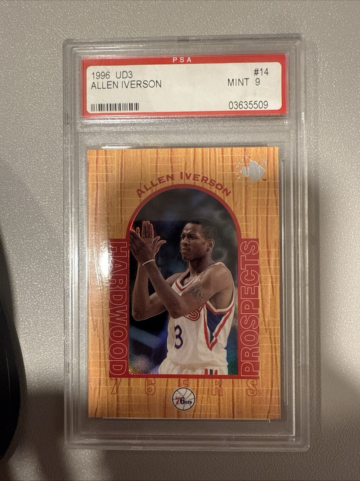 1996 UD3 Allen Iverson 14 PSA 9