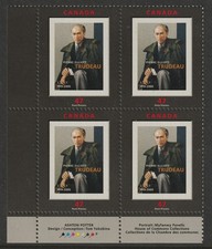 Canada #1909,  Pierre Elliott Trudeau, LL Plate Block of 4, MNH 2001