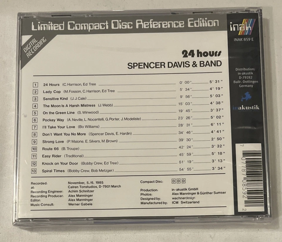 24 Hours, Live in Germany by The Spencer Davis Group (CD, In-Akustik) SEALED Foto 2 de 3