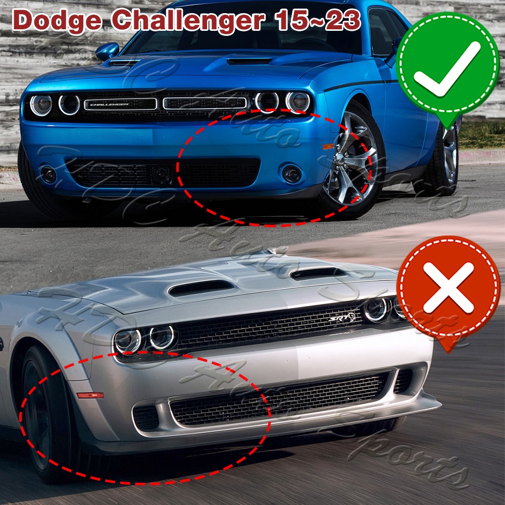 For 15-23 Dodge Challenger SXT Painted Black Front Bumper Lip Body