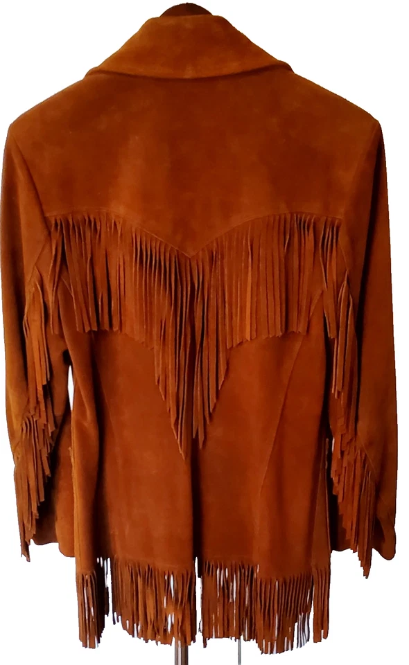 Chaleco con flecos de cuero Ms Pioneer de colección y chaqueta de tamaño completo, boho, hippie, occidental Foto 2 de 4