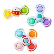 3PCS Pop Suction Cup Spinner Toys for 1 Year Old Boy Girl Novelty Space