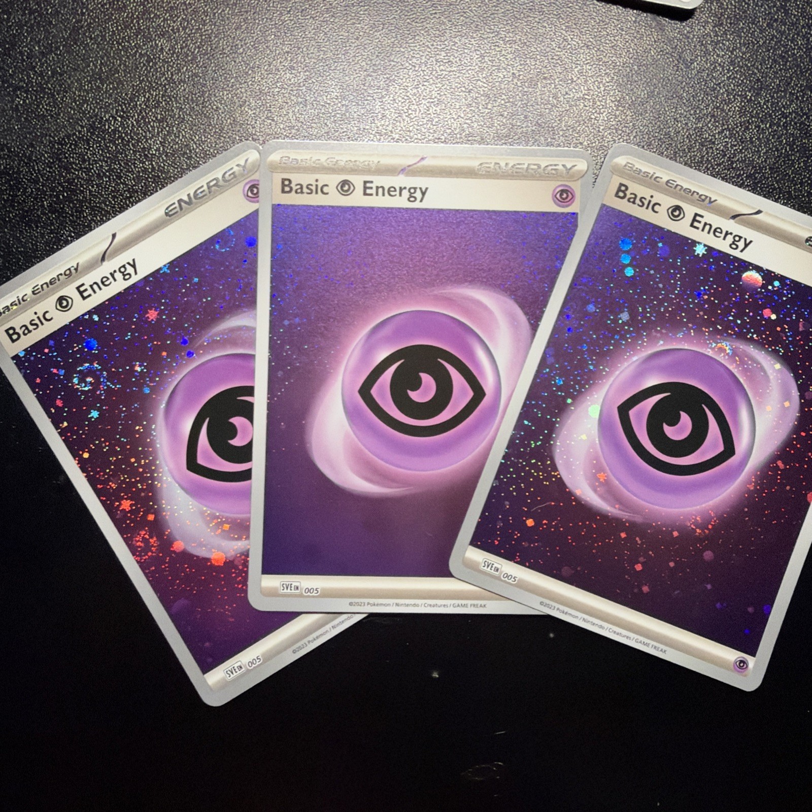 Set of 3: Basic Psychic Energy (Cosmos Holo) 005 SVE: Scarlet & Violet Energies