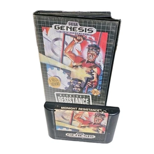 RARE VINTAGE Midnight Resistance Sega Genesis, 1991 IN CASE - Tested - Authentic