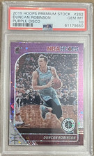 2019 HOOPS PREMIUM STOCK #262 DUNCAN ROBINSON PURPLE DISCO REFRACTOR PSA 10 RARE