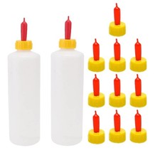 Goat Nipple and Bottles Set, 12 Pieces Small Animal Milk Drink White 12