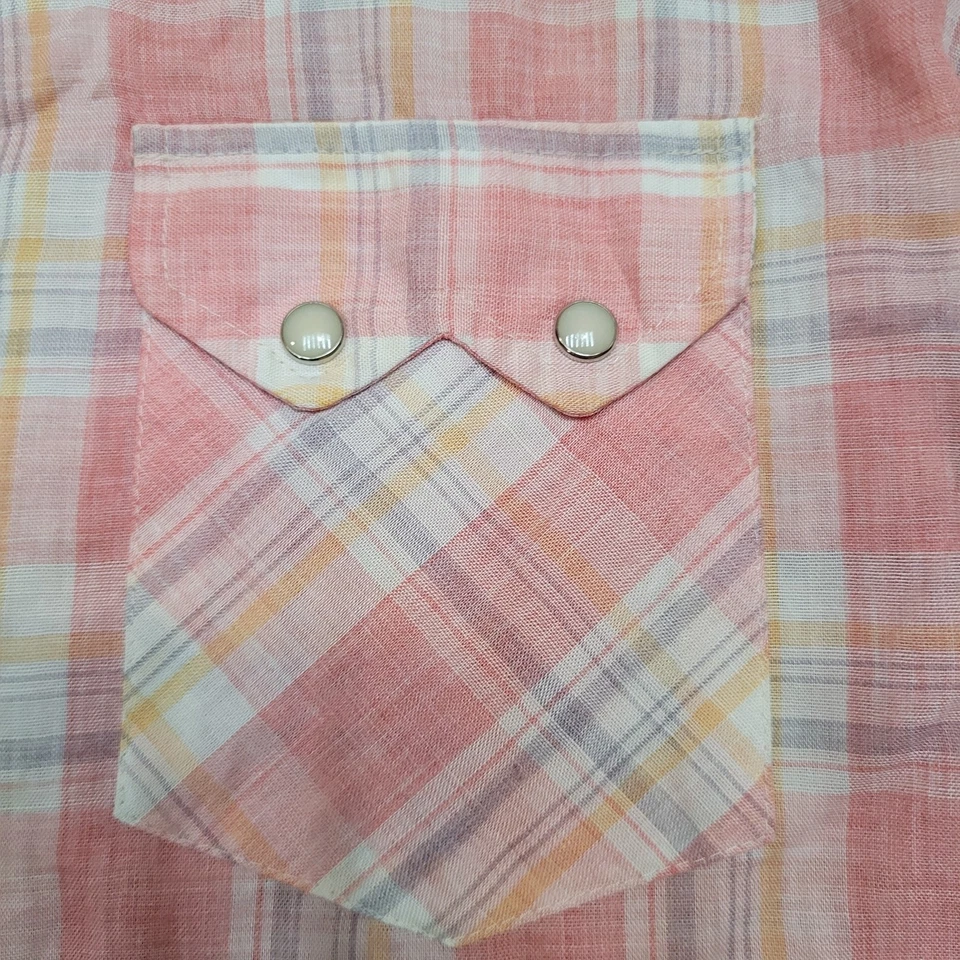 Vintage 70s Dee Cee Pearl Snap Western Shirt Mens M USA Disco Cowboy Sawtooth - Image 3 of 4