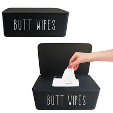 Moorfowl 2 Pack Butt Wipes Dispenser for Bathroom 7.28"L  4.80"W  2.75"H  ...