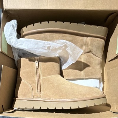 Universal Thread Holly Bootie Women s Tan Faux Suede Side Zip Ankle M 6